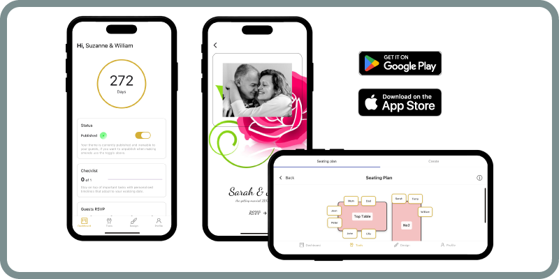 Myitson wedding app screenshots